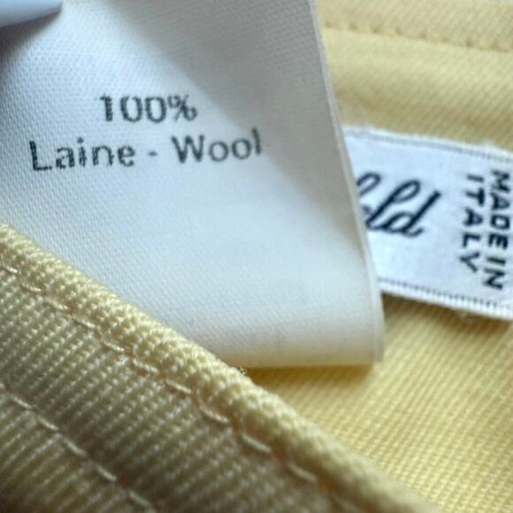 Karl Lagerfeld Made in Italy Butter Yellow Wool Pencil Skirt VTG Designer Sz 40 - Picture 8 of 11